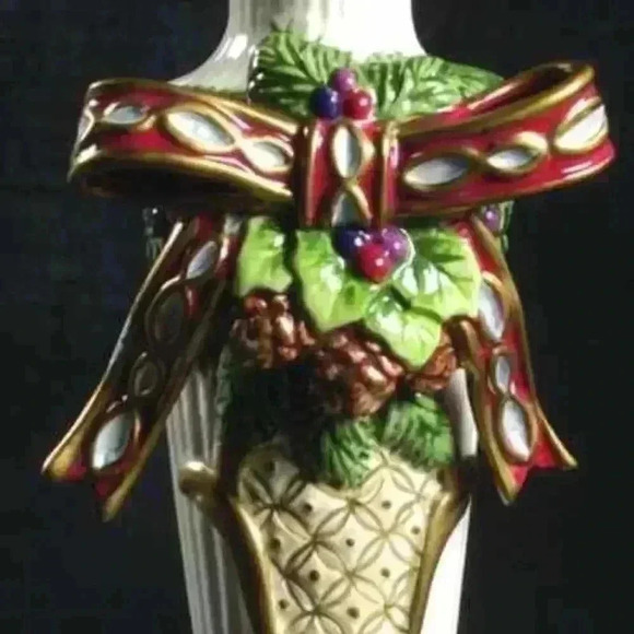 9" Candlestick Florentine Christmas Fritz & Floyd - Picture 4 of 7